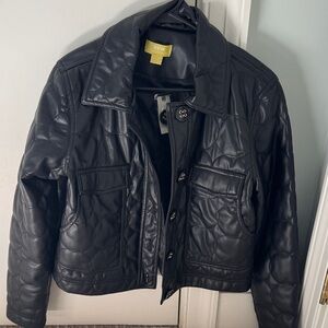 Anthropologie (Maeve) Quilted Black Button-Front Jacket (sz 8)